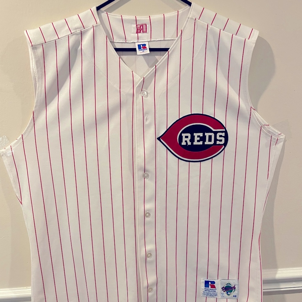 VINTAGE CINCINNATI REDS DIAMOND COLLECTION BLANK JERSEY SZ 48 GREAT CONDITION
